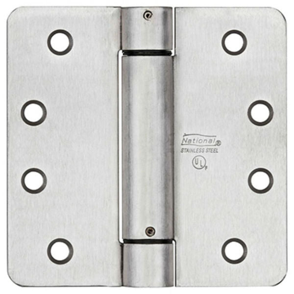 National Hardware® N350-876 Adjustable Spring Door Hinge, 4", Stainless Steel
