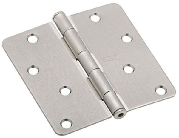 National Hardware® N830-246 Satin Nickel Door Hinge with 1/4" Round Corner, 4"
