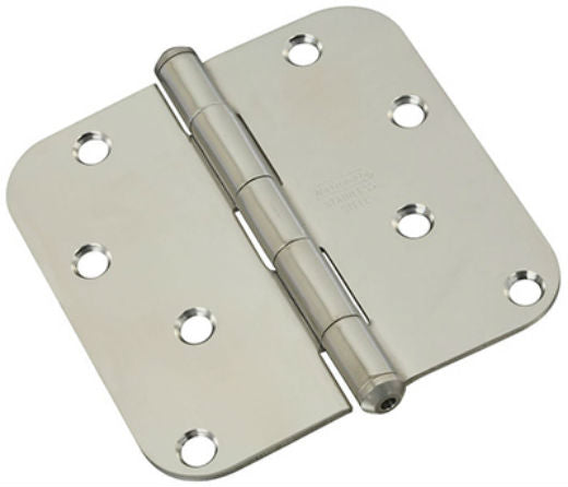 National Hardware® N830-270 Stainless Steel Door Hinge, 5/8" Round Corner, 4"