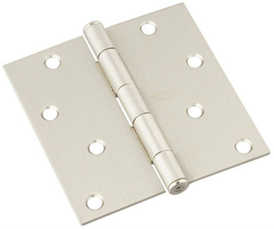 National Hardware® N830-249 Square Corner Door Hinge, Satin Nickel, 4"