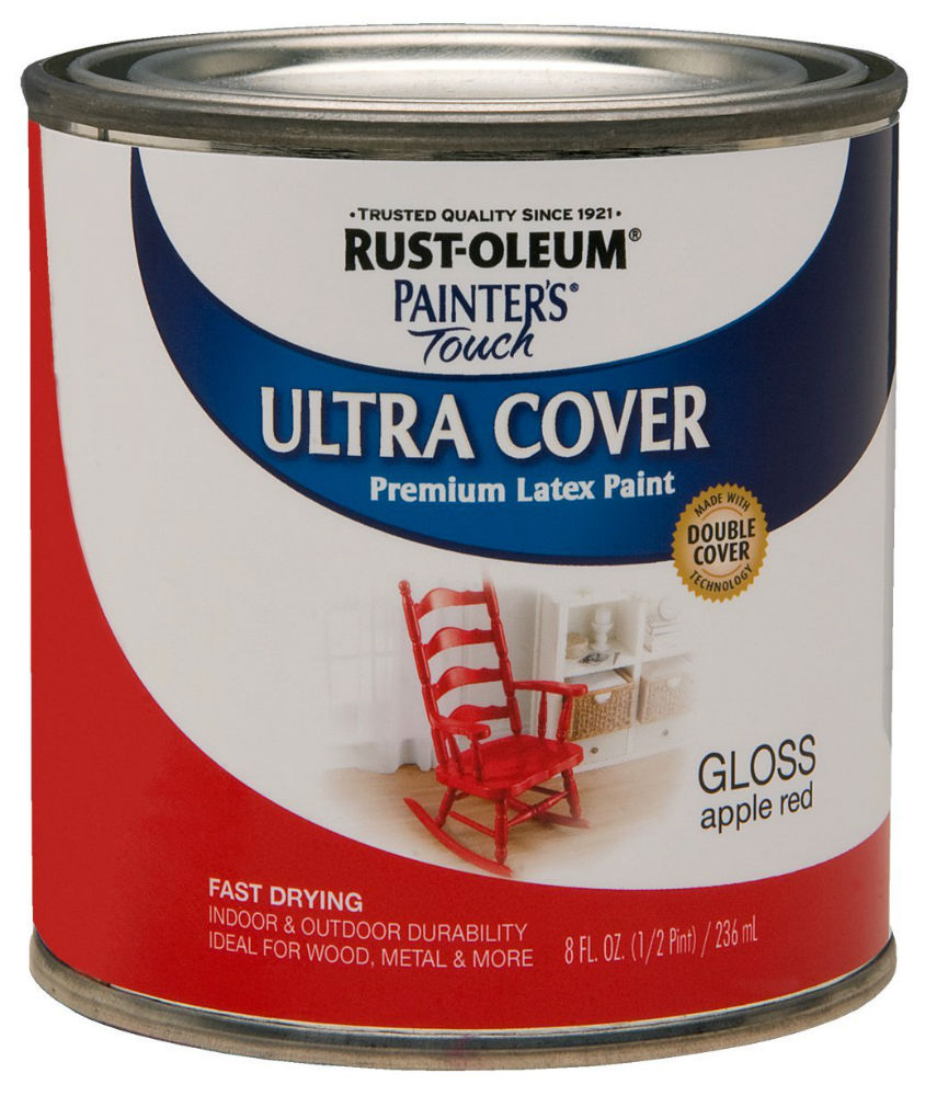 Rust-Oleum® 1966-730 Painter’s Touch® Premium Latex Paint, 1/2 Pt, Apple Red