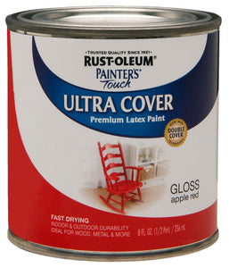 Rust-Oleum® 1966-730 Painter’s Touch® Premium Latex Paint, 1/2 Pt, Apple Red