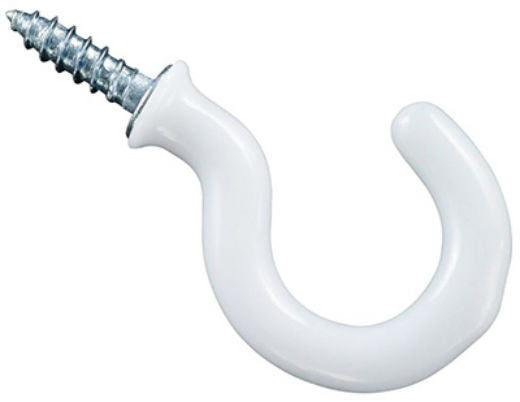 National Hardware® N119-728 Vinyl Coated Steel Cup Hook, White, 1"