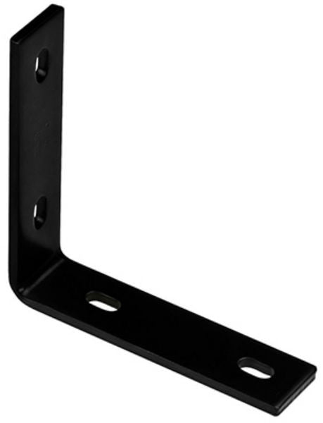 National Hardware® N351-466 Steel Corner Brace, Black, 6.25" x 1.5" x 1/4"