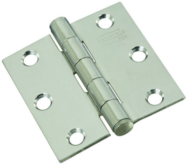 National Hardware® N276-972 Square Corner Door Hinge, Stainless Steel, 2.5"