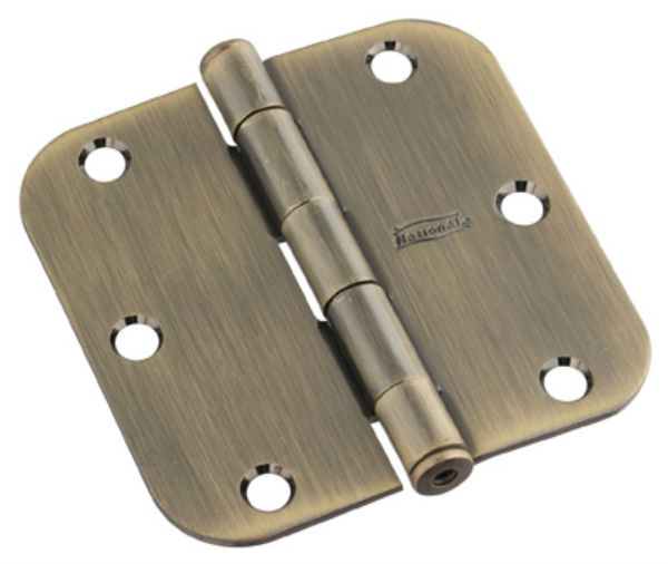 National Hardware N830-331 Door Hinge, Antique Brass, 3.5", 3 Pack