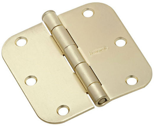 National Hardware® N830-226 Door Hinge with 5/8" Round Corner, 3", Satin Brass