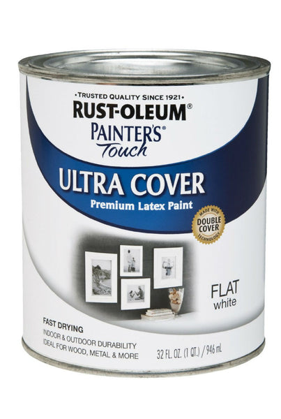 Rust-Oleum® 1990-502 Painter’s Touch® Premium Latex Paint, 1 Qt, Flat White