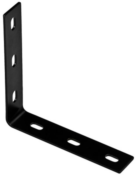 National Hardware® N351-465 Steel Corner Brace, Black, 7.1" x 1.5" x 1/8"