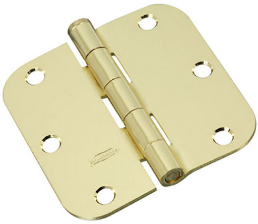 National Hardware N830-322 Door Hinge, Bright Brass, 3.5", 3 Pack
