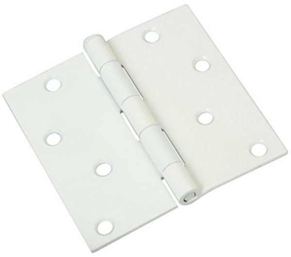 National Hardware® N830-222 Square Corner Door Hinge, Prime Coat White, 4"