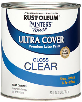 Rust-Oleum 242057 Painter's Touch Ultra Cover Multi-Purpose Paint, 1 Qt, Clear