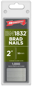 Arrow Fastener BN1832CS Steel Brad Nails, 18-Gauge, 2", 1000-Pack