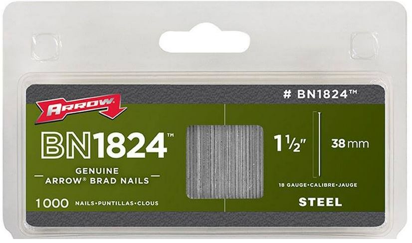 Arrow Fastener BN1824CS Steel Brad Nails, 18-Gauge, 1-1/2", 1000-Pack