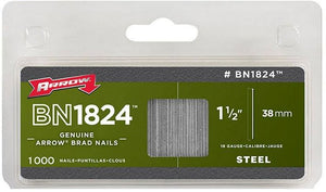 Arrow Fastener BN1824CS Steel Brad Nails, 18-Gauge, 1-1/2", 1000-Pack