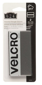 Velcro® 91373 Industrial Strength Extreme Strips, Titanium, 4" x 2", 2-Count