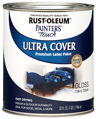 Rust-Oleum® 1922-502 Painter's® Touch Latex Brush-On Paint, 1 Qt, Navy Blue