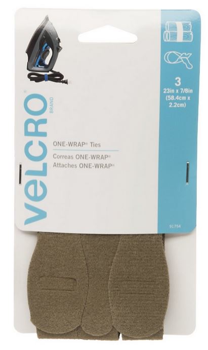 Velcro® 91754 One-Wrap® Ties, Tan, 23" x 7/8", 3-Count