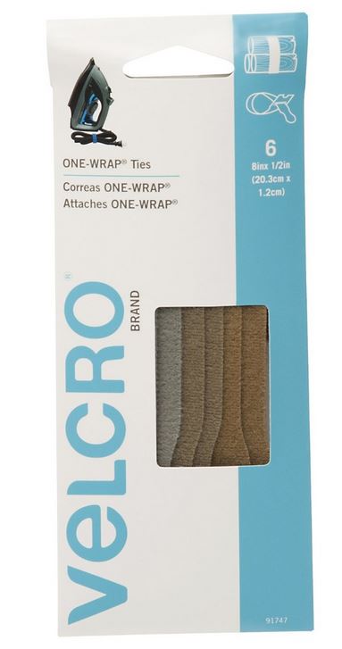 Velcro® 91747 One-Wrap® Military Multi-Color Ties, 8" x 1/2", 6-Count