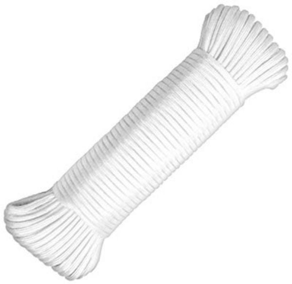 SecureLine® NPC1503250W Military Grade 150 Nylon Paracord, White, 5/32" x 50'