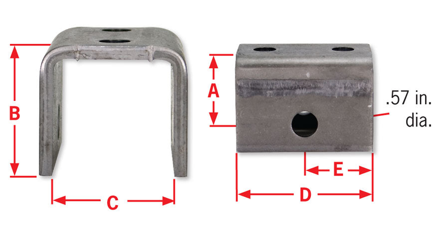 Uriah Products® UU507000 Weld-On Front Trailer Axle Spring Hanger, 4" x 3"