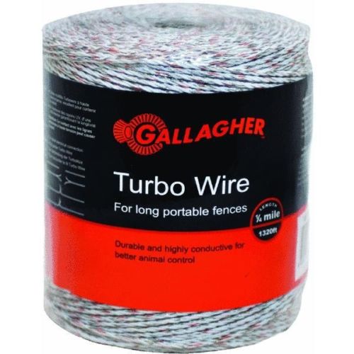 Gallagher G620564 Turbo Wire for Long Portable Fences, Ultra White, 1312'
