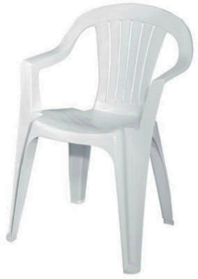 Adams 8234-48-3704 Low Back Stacking Chair, White, Matte, 100% Polypropylene