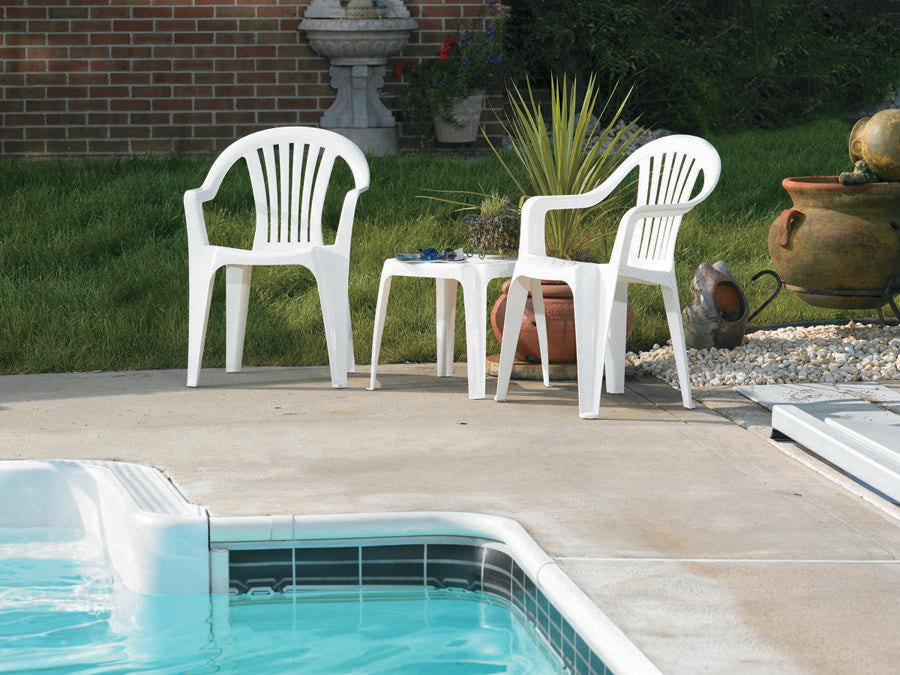 Adams 8234-48-3704 Low Back Stacking Chair, White, Matte, 100% Polypropylene