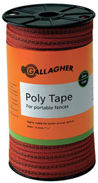 Gallagher™ G62314 Poly Tape for Portable Electric Fences, Orange, 656'
