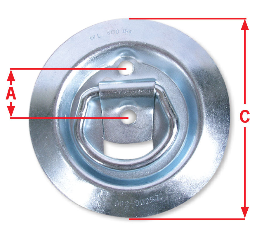 Uriah Products® UH304250 Screw-On Raised Surface Mounted Rope Ring, 1500 Lb