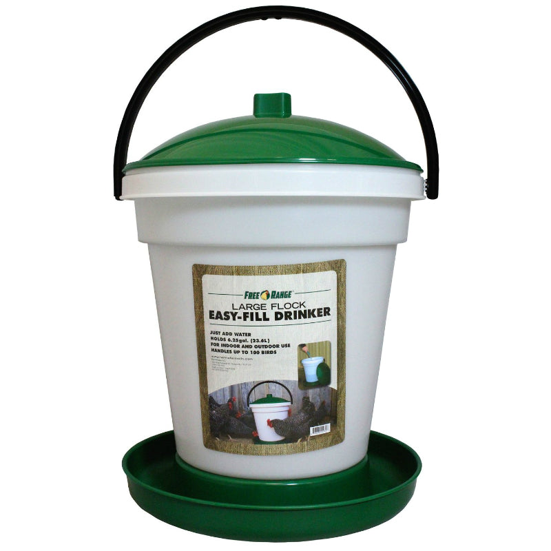 Free Range 1000267 Large Flock Easy-Fill Drinker, Upto 100 Birds, 6.25-Gallon