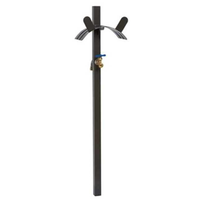 Liberty Garden 693 Freestanding Hose Hanger with Brass Faucet, 150' Capacity