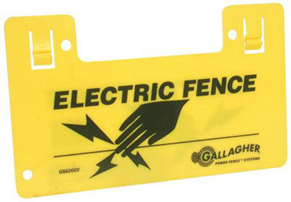 Gallagher G602404 Electric Fence Warning Sign, High-Visibility
