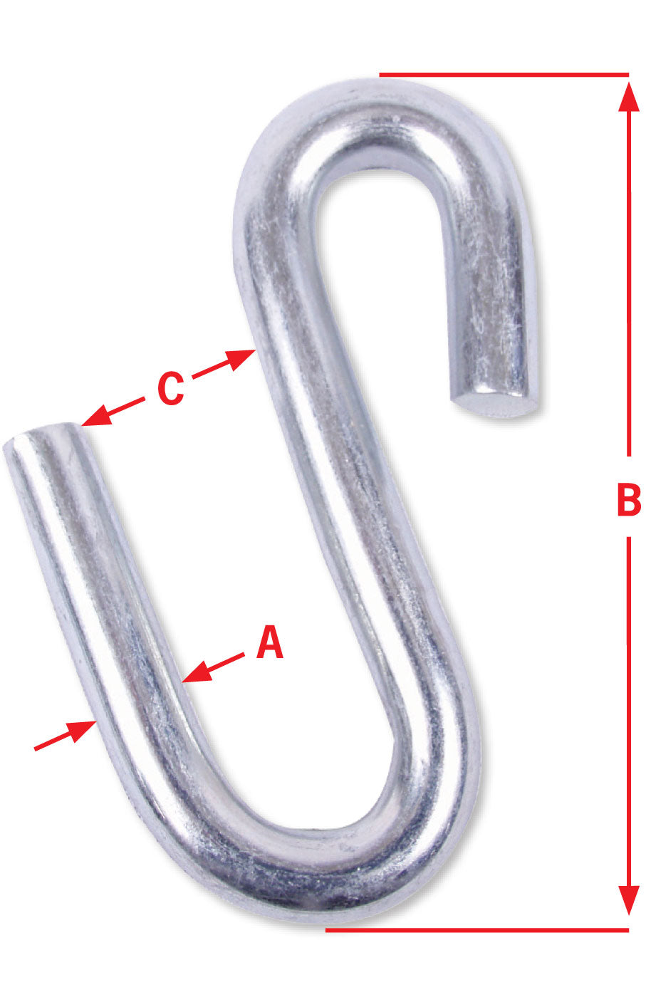 Uriah Products® UT200189 S-Hook for 7/16" Trailer Safety Chain, 2-Pack