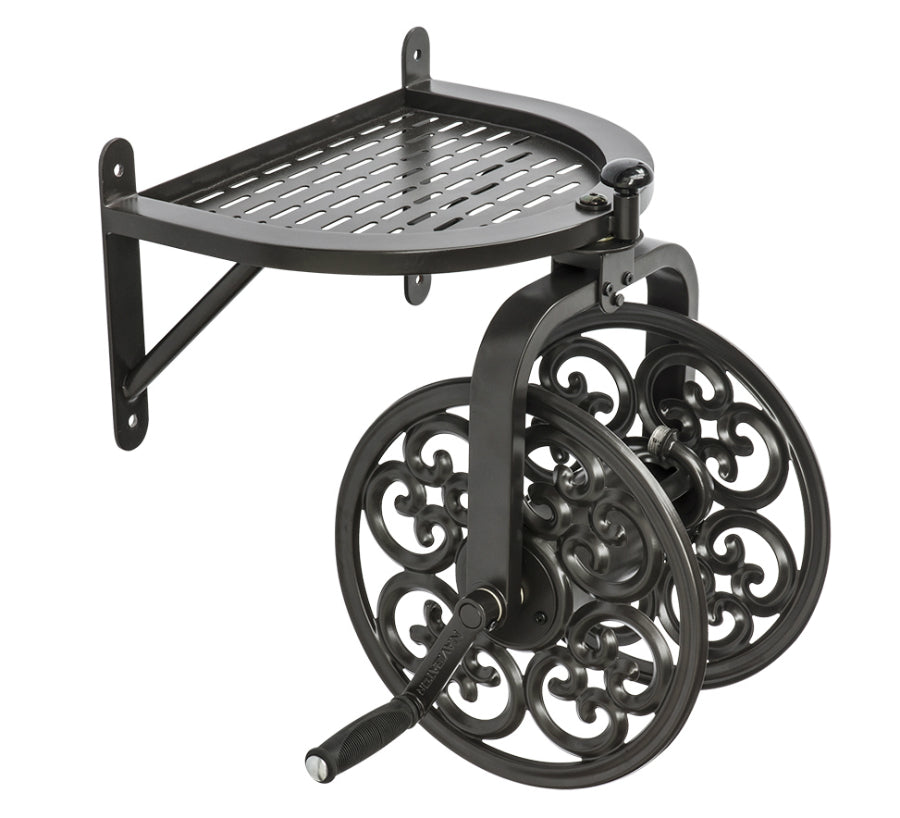 Liberty Garden™ 710 Navigator 360° Rotating Wall-Mount Hose Reel, Bronze, 125'