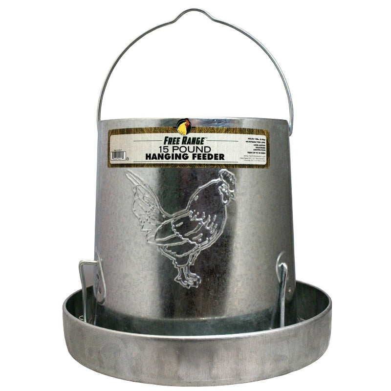 Free Range 1000293 Heavy-Duty Galvanized Hanging Feeder, 15 Lbs