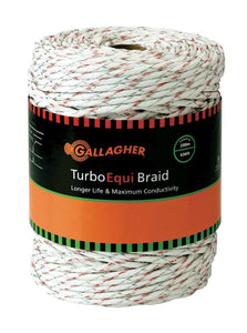Gallagher G62174 Turbo EquiBraid, Ultra White, 656'
