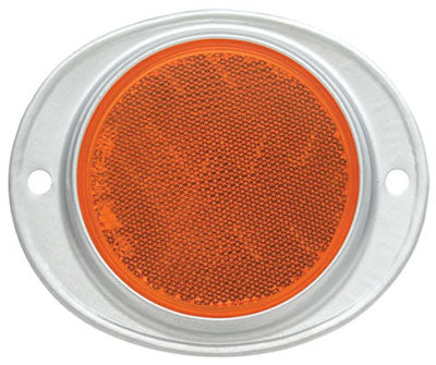 Uriah Products® UL472000 Round Trailer Reflector with Aluminum Mount, Amber