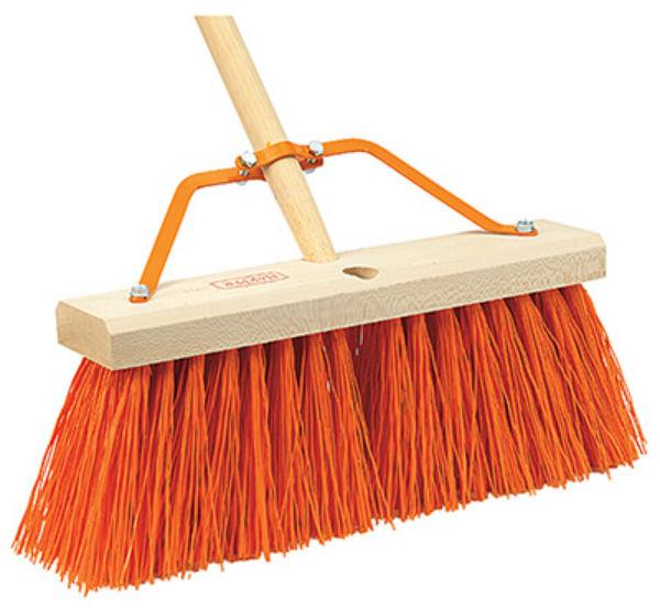 Harper Brush 9816A Assembled Stiff Synthetic Safety Orange Street Broom, 16"