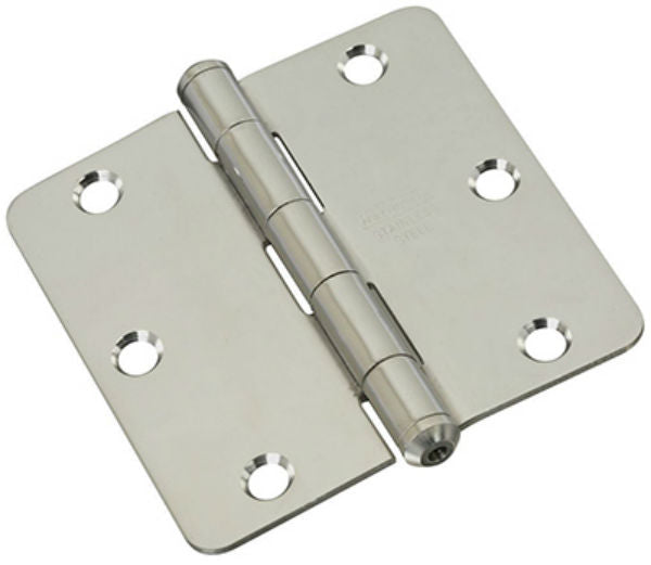 National Hardware® N830-272 Stainless Steel Door Hinge, 1/4" Round Corner, 3.5"