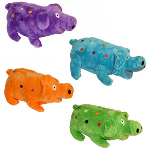 Multipet International 37164 Globlet Polka Dot Plush Pig Dog Toy, 9"