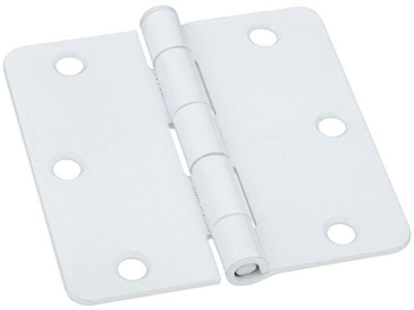 National Hardware® N830-220 Door Hinge, 1/4" Round Corner, Prime Coat White, 3"
