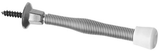 National Hardware® N830-112 Spring Door Stop, Satin Nickel, 3"