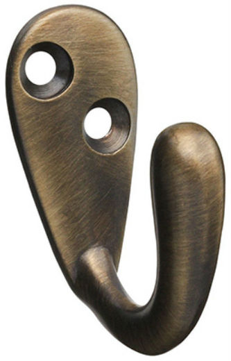 National Hardware® N830-140 Single Prong Robe Hook, Antique Brass