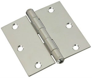 National Hardware® N830-277 Square Corner Door Hinge, Stainless Steel, 3"