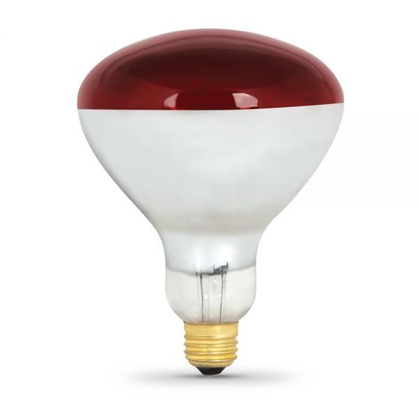 Feit Electric 250R40/R/2 Dimmable R40 Flood Heat Lamp, Red, 250W, 120V, 2-Pack