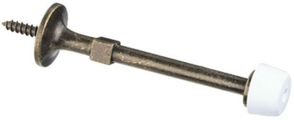 National Hardware® N830-100 Rigid Door Stop, Antique Brass, 3"