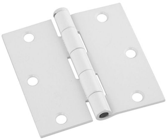 National Hardware® N830-221 Square Corner Door Hinge, Prime Coat White, 3.5"