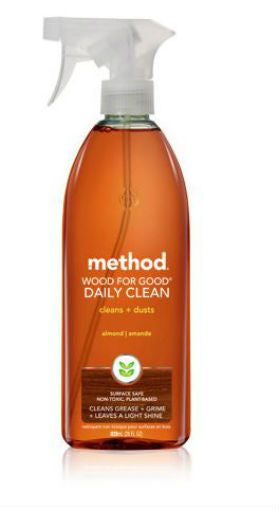 Method 01182 Wood For Good Daily Cleaner Spray, Almond, 28 Oz