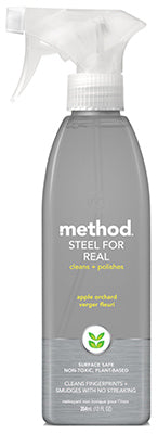 Method 00084 Steel For Real Stainless Steel Cleaner, Apple Orchard, 12 Oz